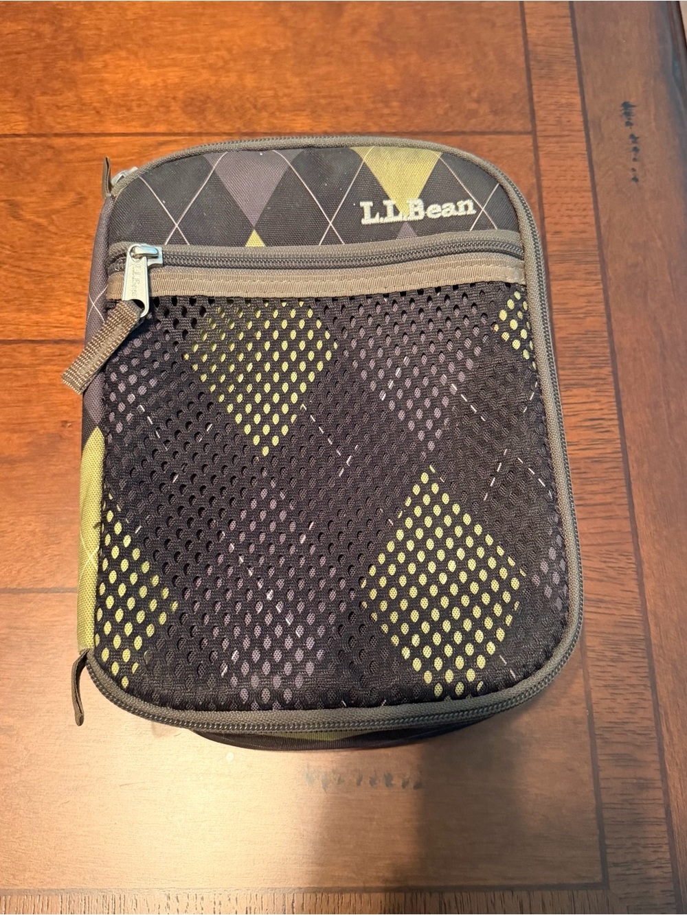 L.L. Bean Vintage Y2K Black and Green Discontinued Patterned Lunch Box